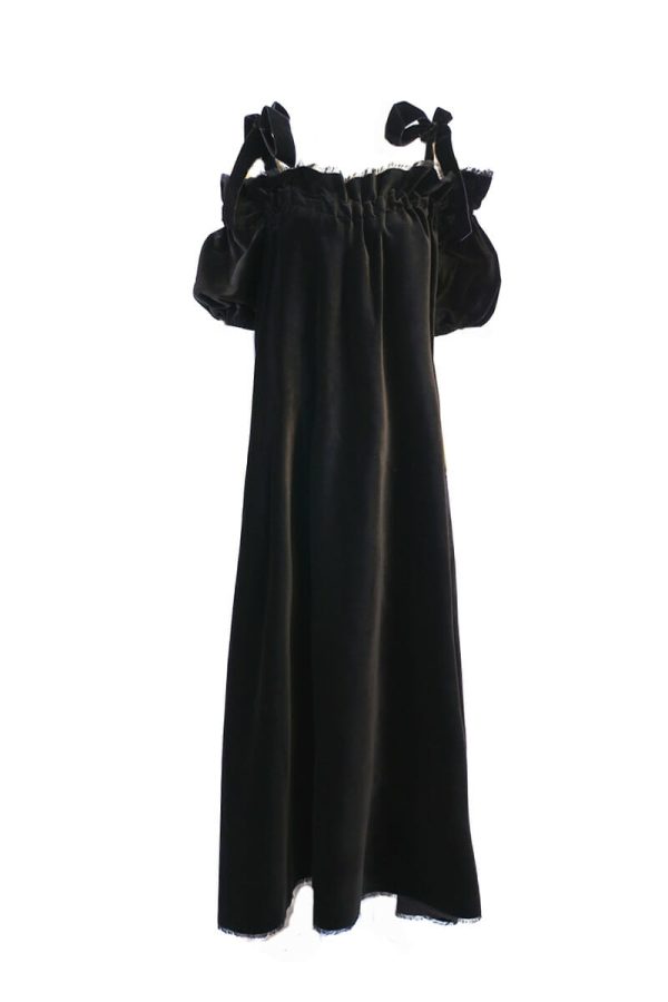 Samt Ballkleid Bodenlang Schulterfrei leihen