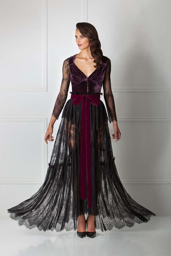 Spitzenkleid Abendkleid Samt leihen